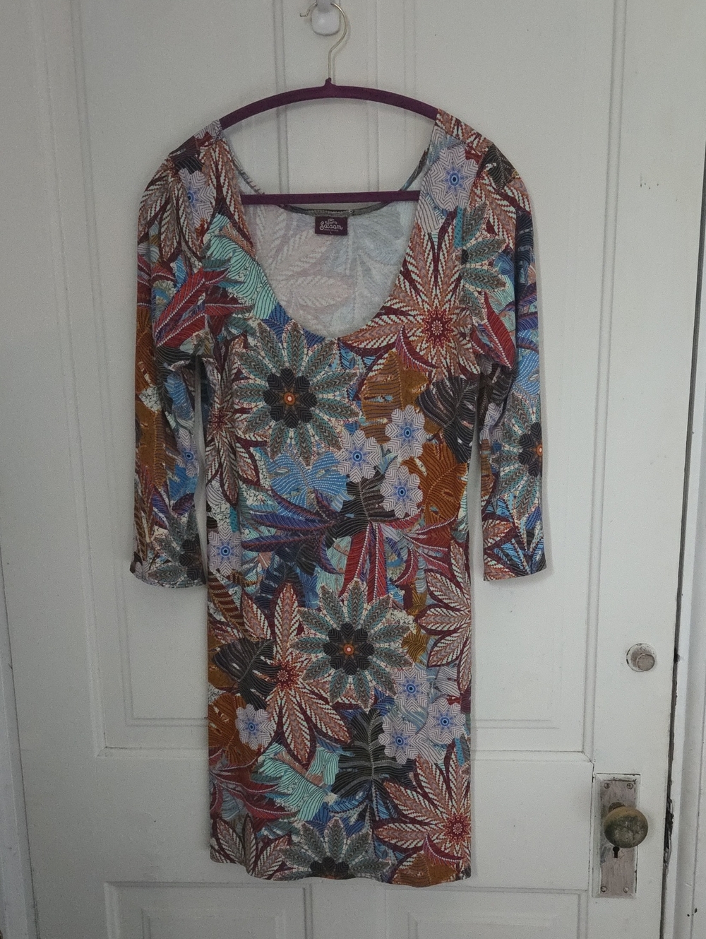 Salaam Paisley Floral Scoop Neck Dress